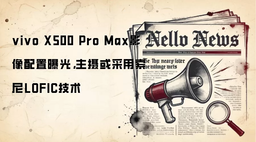 vivo X500 Pro Max影像配置曝光,主摄或采用索尼LOFIC技术