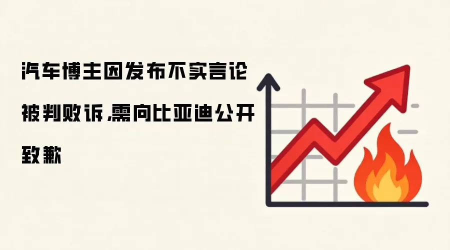 汽车博主因发布不实言论被判败诉,需向比亚迪公开致歉