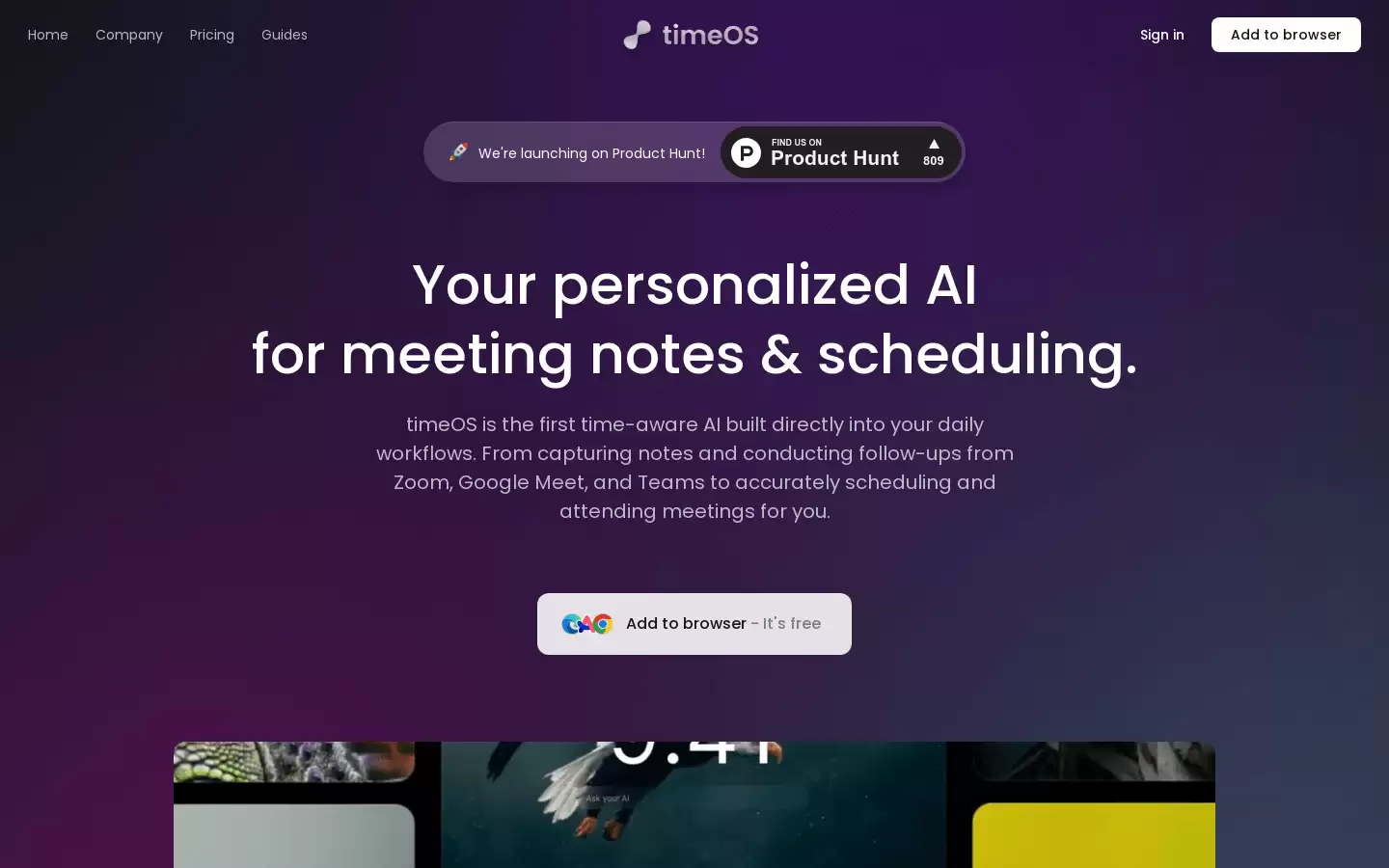 timeOS : 自动化会议记录和排程的时间管理 AI
