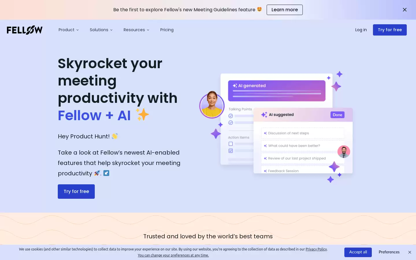 Fellow + AI : 提高会议效率,人工智能助手