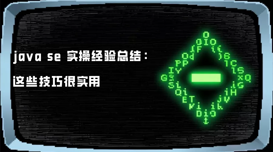 ja va se 实操经验总结:这些技巧很实用
