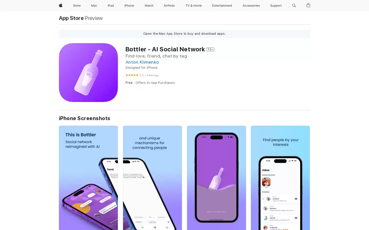 Bottler : 发送瓶子，找到合适的人，改变你的生活