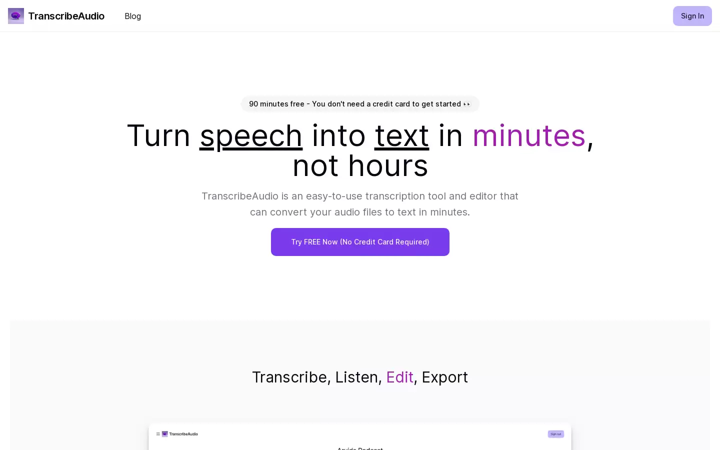 TranscribeAudio : 简单快速的音频转文本工具