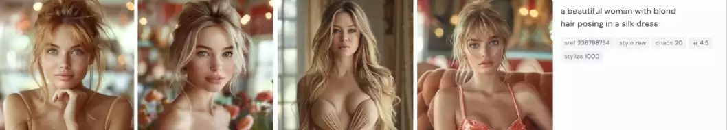 怎么用Midjourney生成性感美女图？一条Midjourney提示词AI生成10种性感美女肖像风格