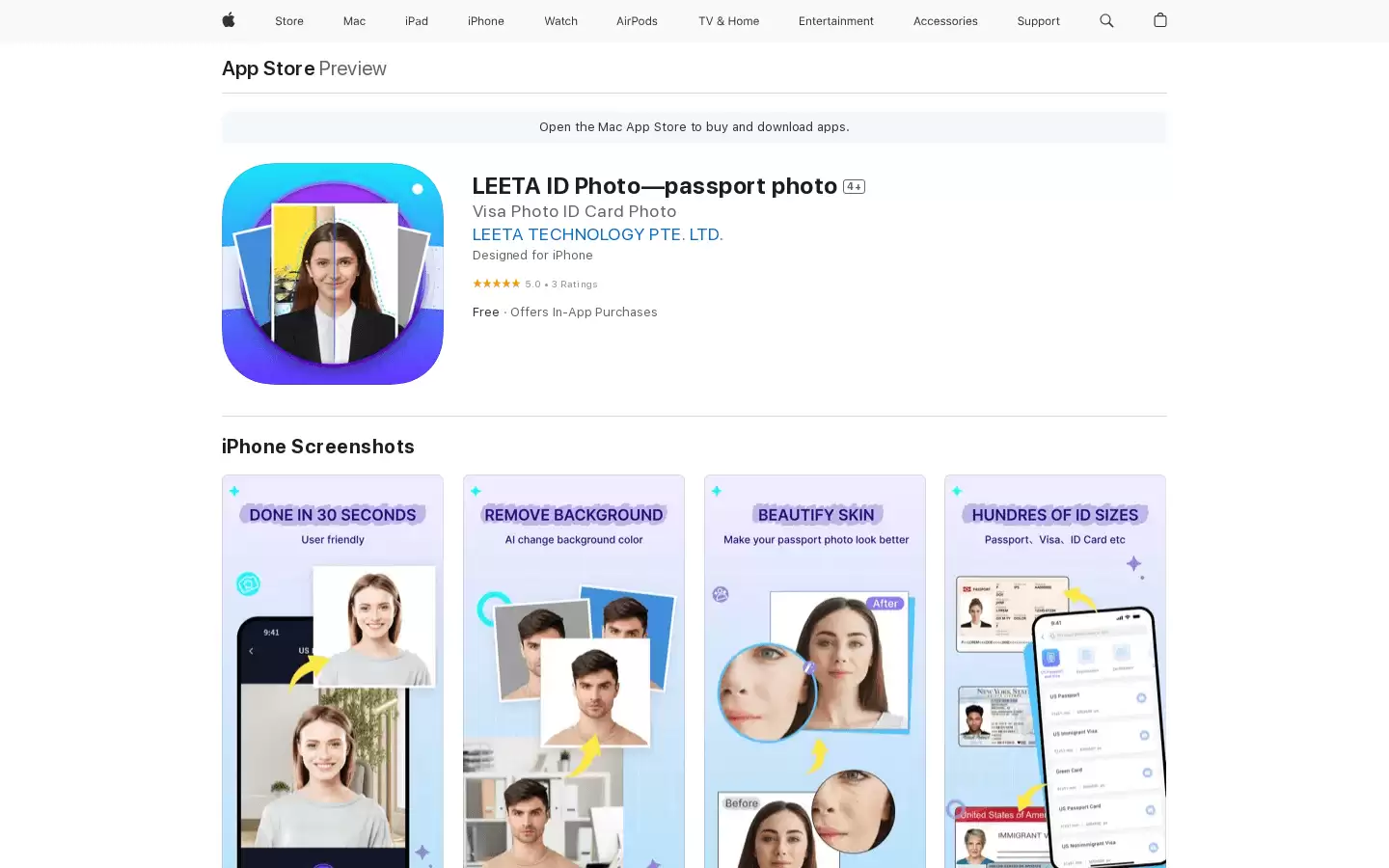 LEETA ID Photo : AI 生成护照照片和证件照