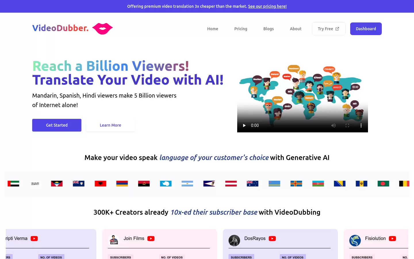 VideoDubber : AI 视频翻译、语音合成