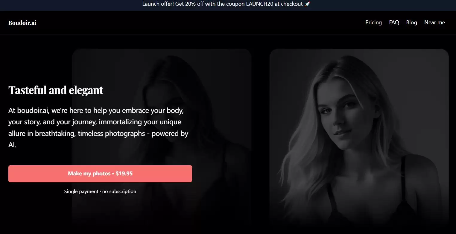 Boudoir.ai : 定制AI艺术写真，展现独特魅力