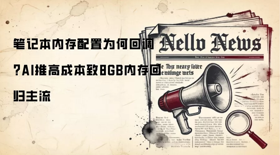 笔记本内存配置为何回调？AI推高成本致8GB内存回归主流