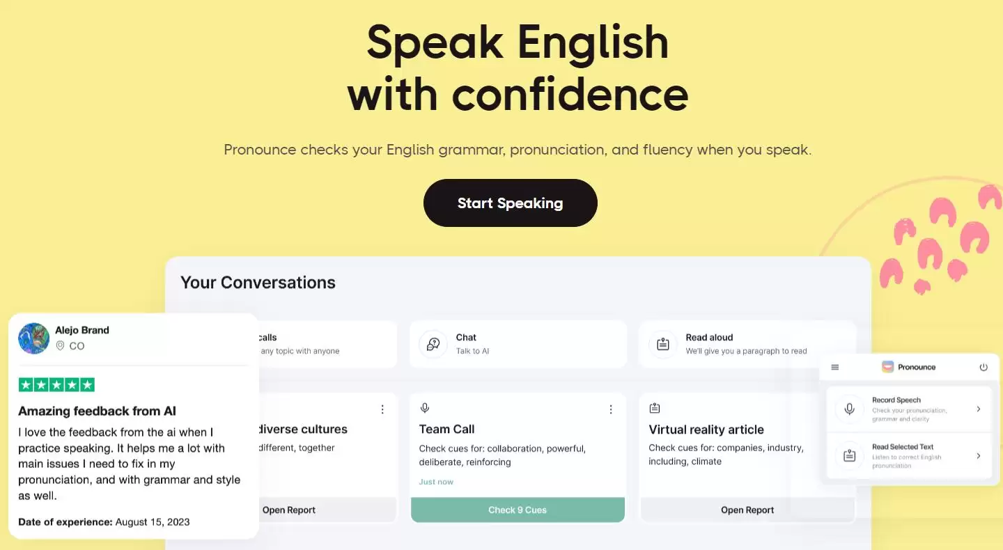 Pronounce : 免费英语语音检查器
