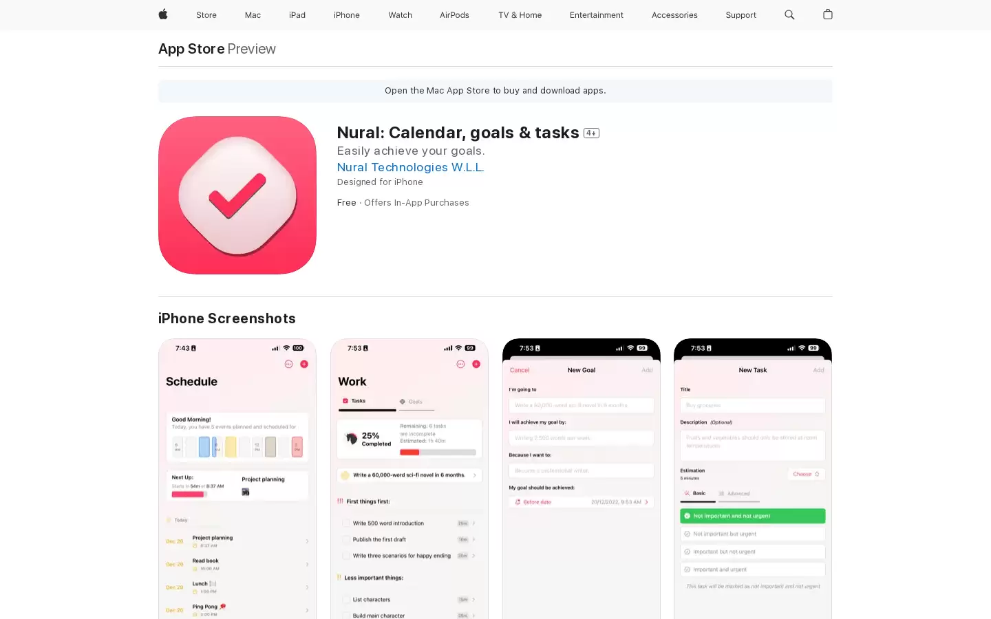Nural: Calendar, goals & tasks : 轻松实现您的目标。