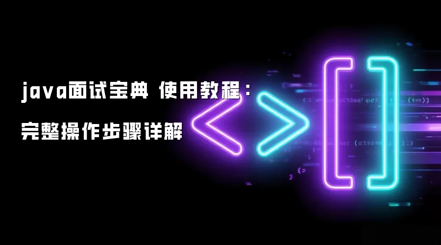 ja va面试宝典 使用教程:完整操作步骤详解