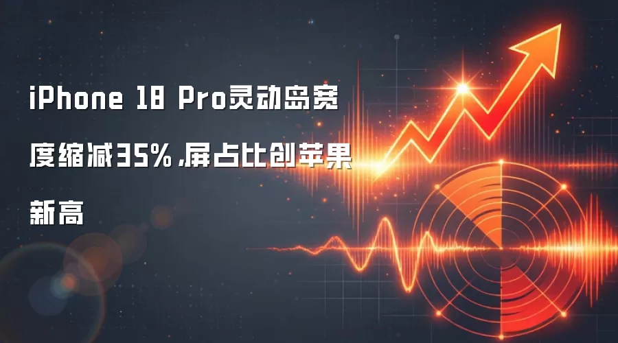 iPhone 18 Pro灵动岛宽度缩减35%,屏占比创苹果新高