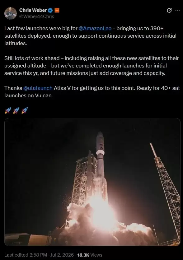 亚马逊LEO挑战马斯克星链