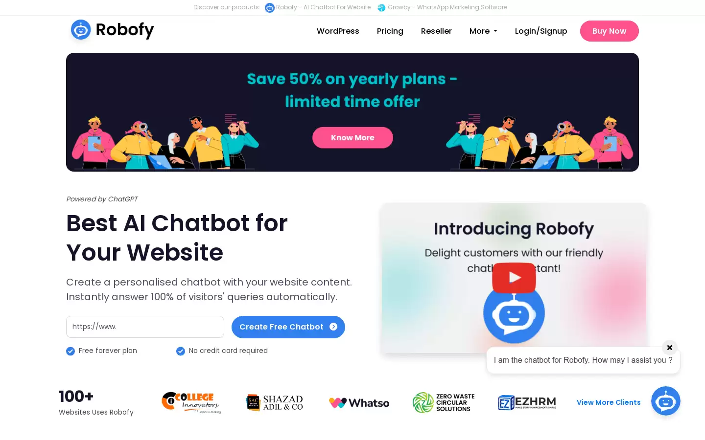 Robofy : 2 分钟内为您的网站构建聊天机器人