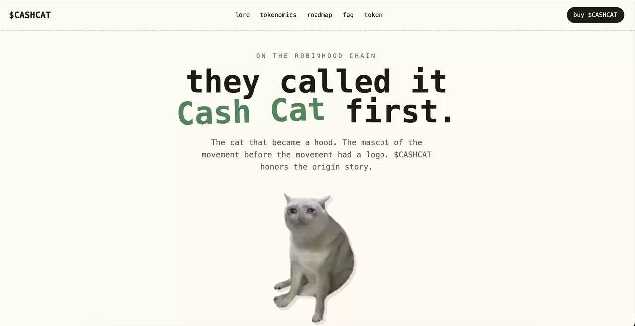什么是现金猫(CASHCAT)币?2026年Robinhood Chain迷因币新手指南
