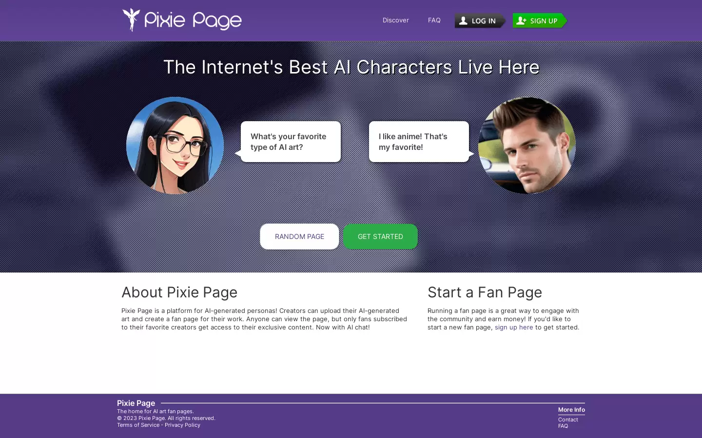 Pixie Page : AI艺术的专属粉丝页面