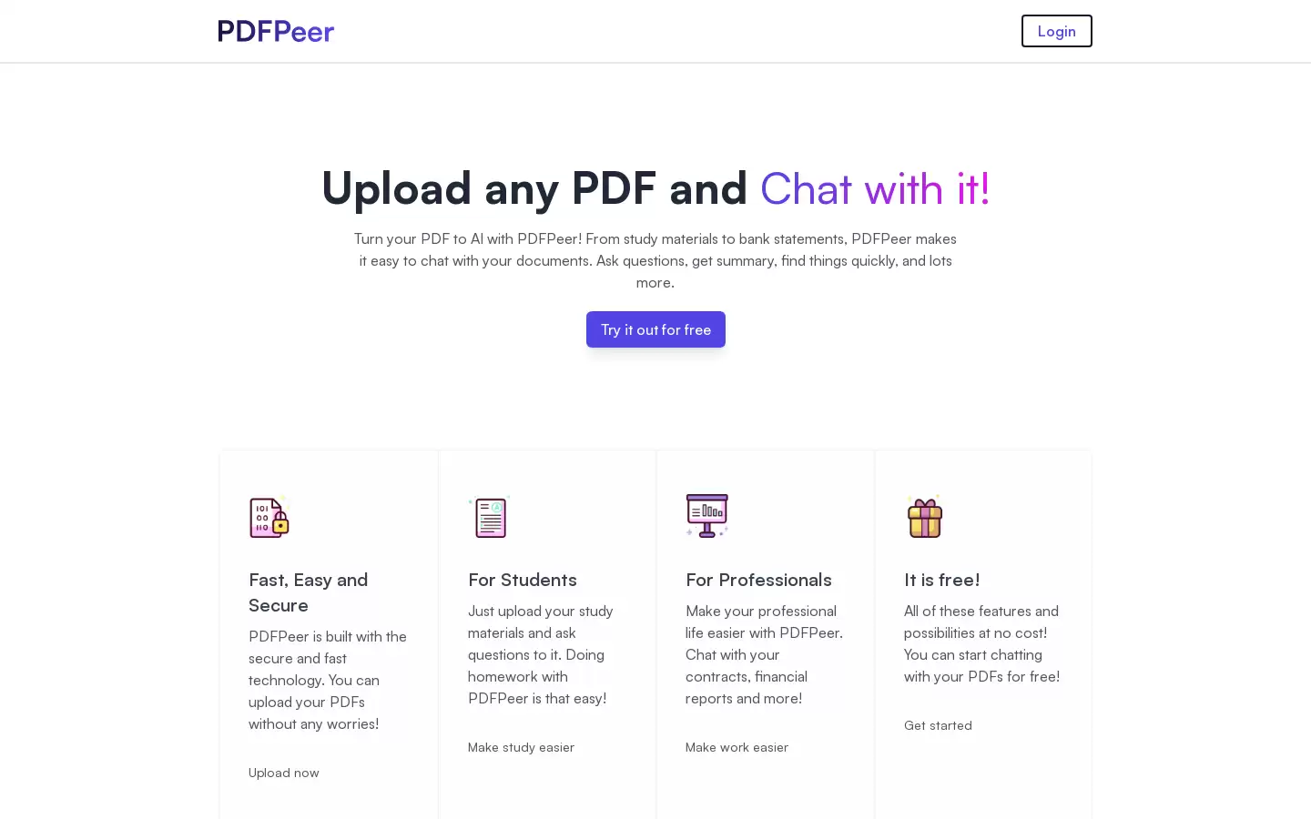 PDFPeer : PDFPeer - PDF智能聊天