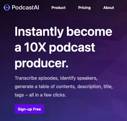 PodcastAI : 即刻成为10倍的播客制作人