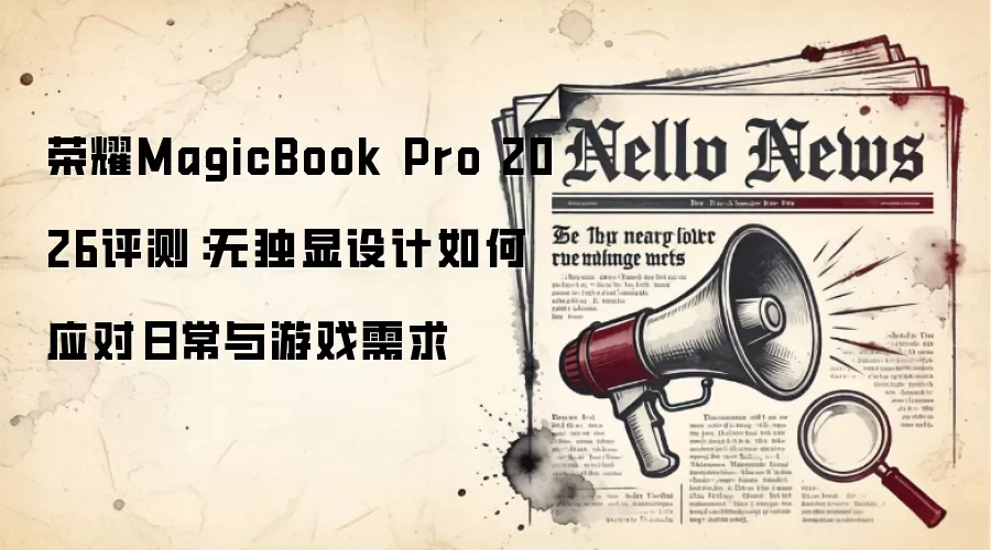 荣耀MagicBook Pro 2026评测:无独显设计如何应对日常与游戏需求
