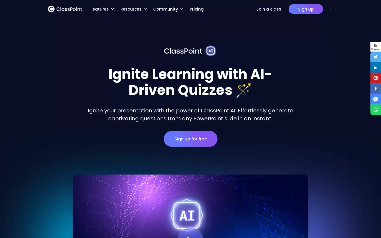 ClassPoint AI : AI驱动的问答生成工具