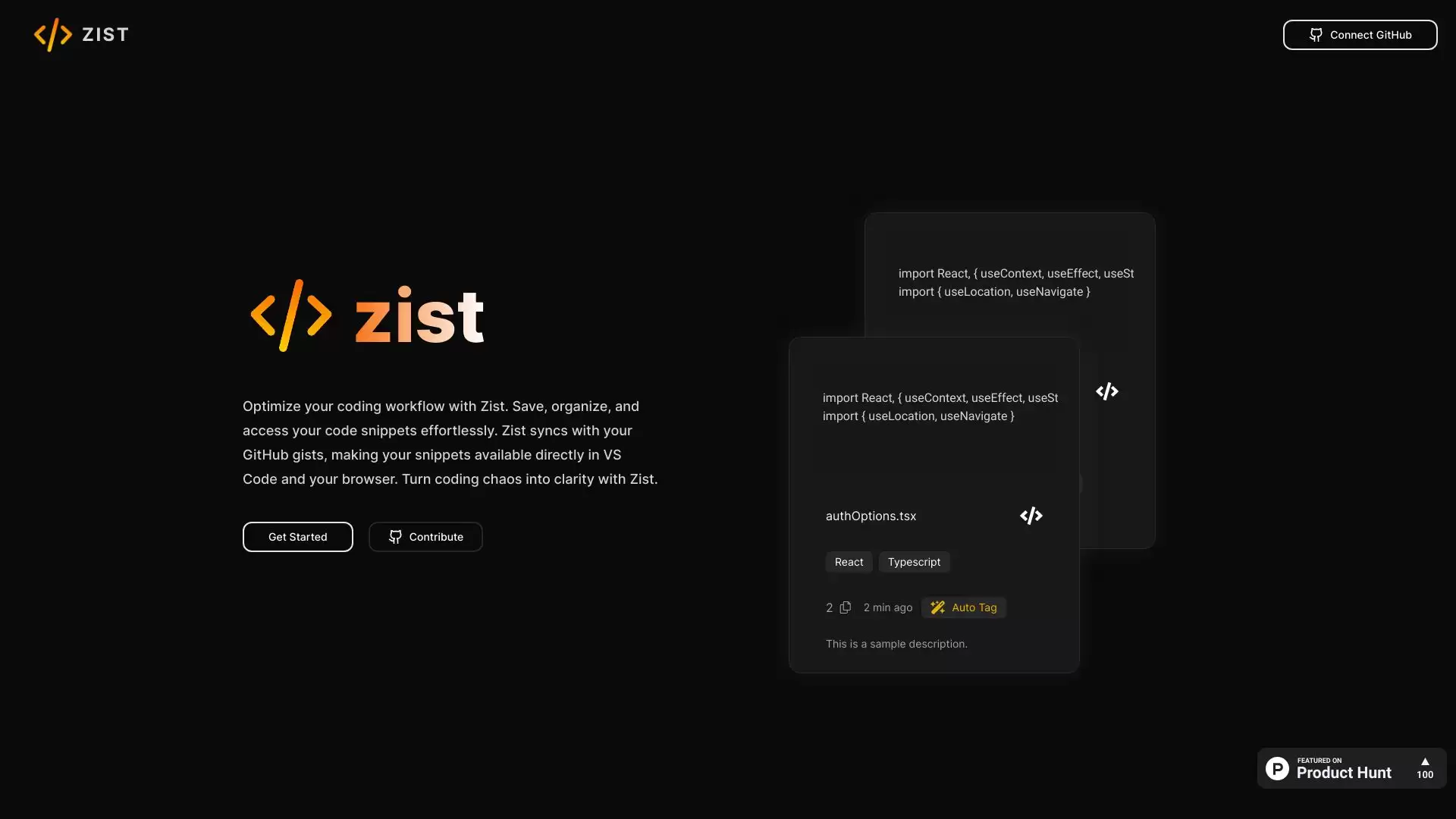 Zist : 优化编程工作流程的代码片段管理器