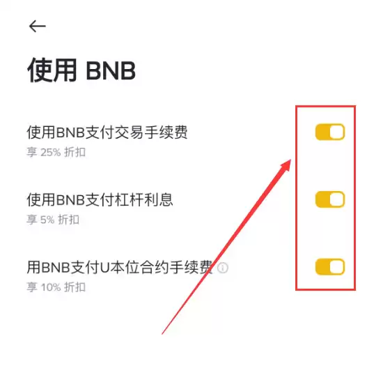 开启BNB支付开关