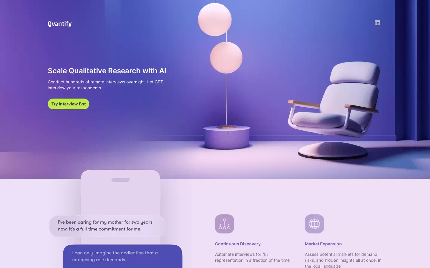 Qvantify : AI访谈助手,远程访谈解决方案