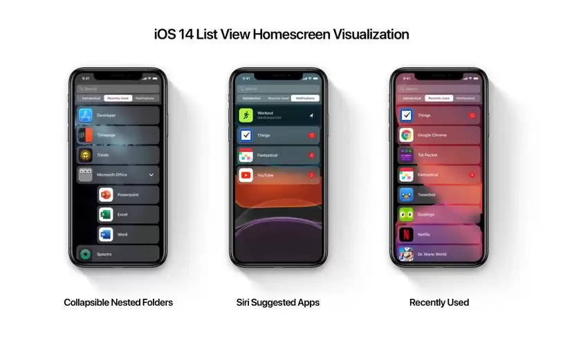 iOS 14 最新渲染图:iPhone 桌面布局发生改变 iOS 14 最新渲染图:iPhone 桌面布局发生改变