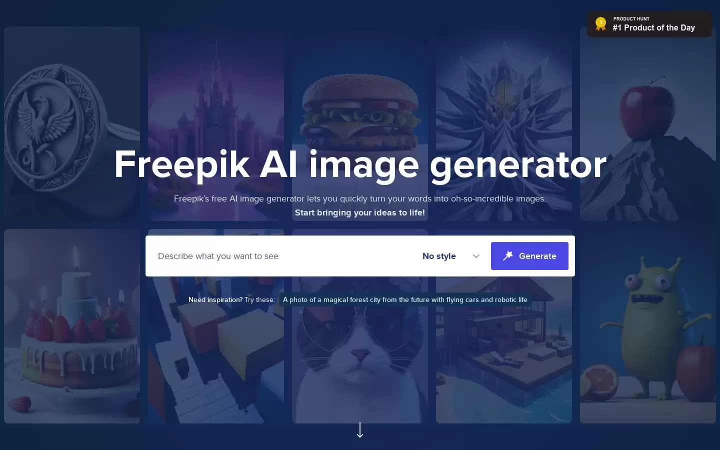Freepik AI : 免费AI图像生成器，快速将您的文字转换为惊人的图像。