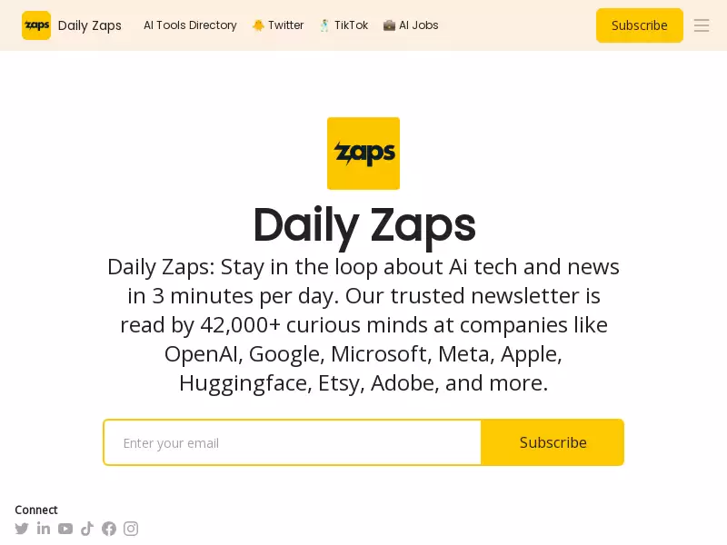 Daily Zaps : 每天3分钟了解AI技术和新闻