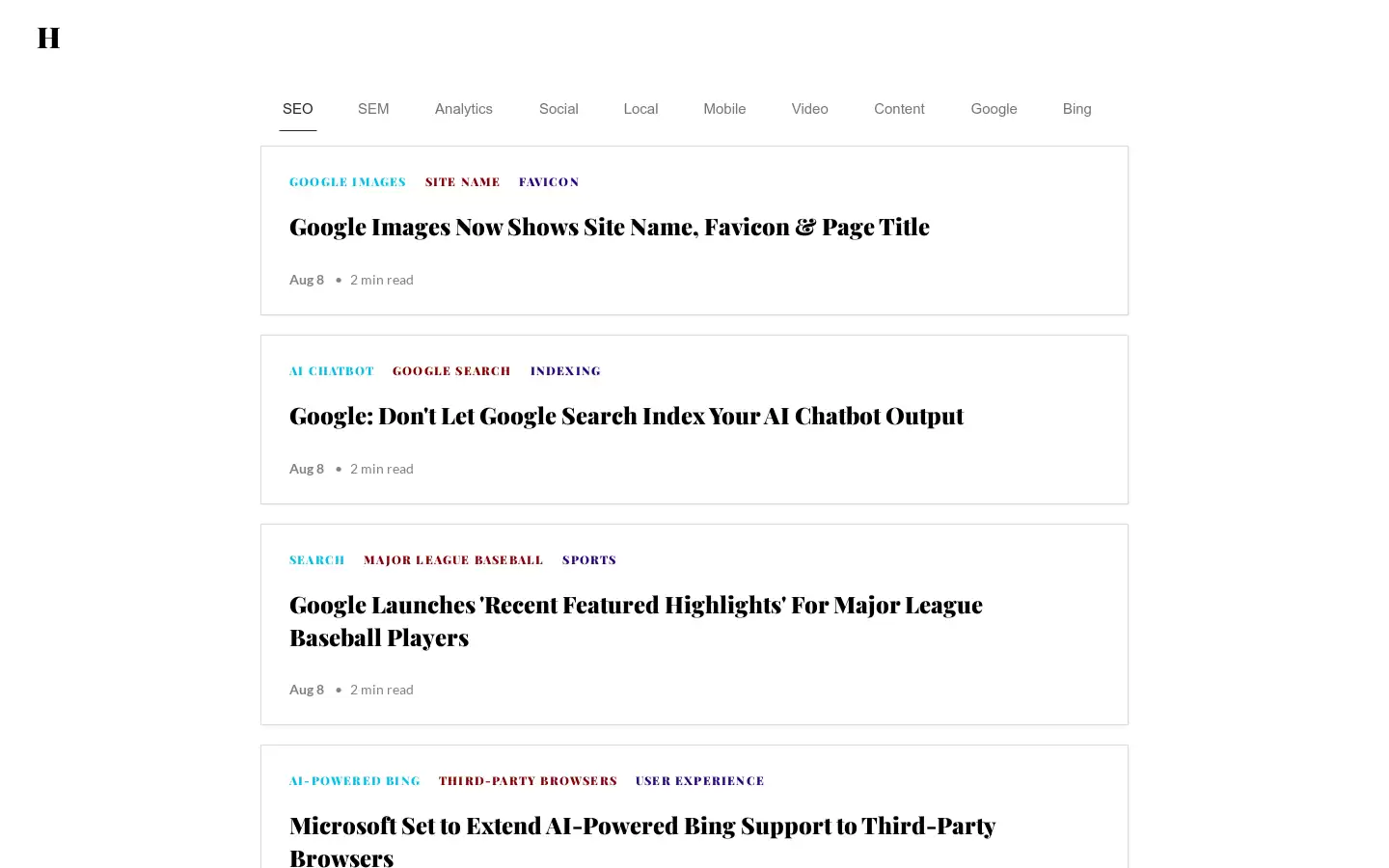 SEO News Hub : SEO, SEM, Local SEO, Analytics新闻，每小时更新