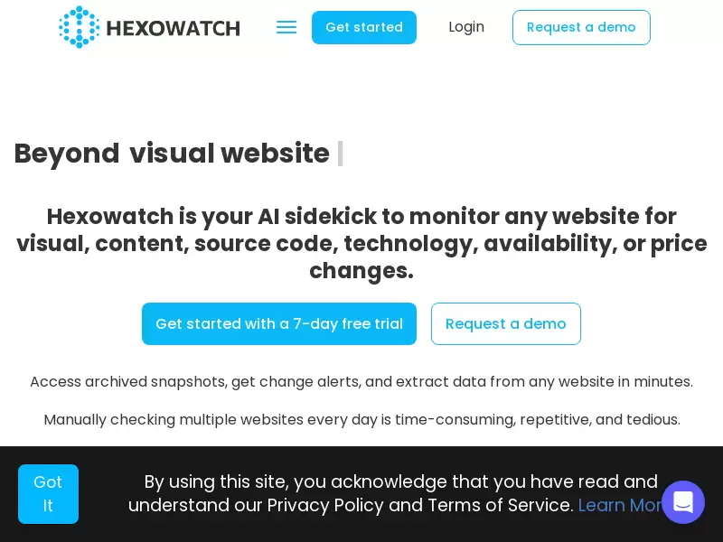 Hexowatch : AI监测、监控和归档网站