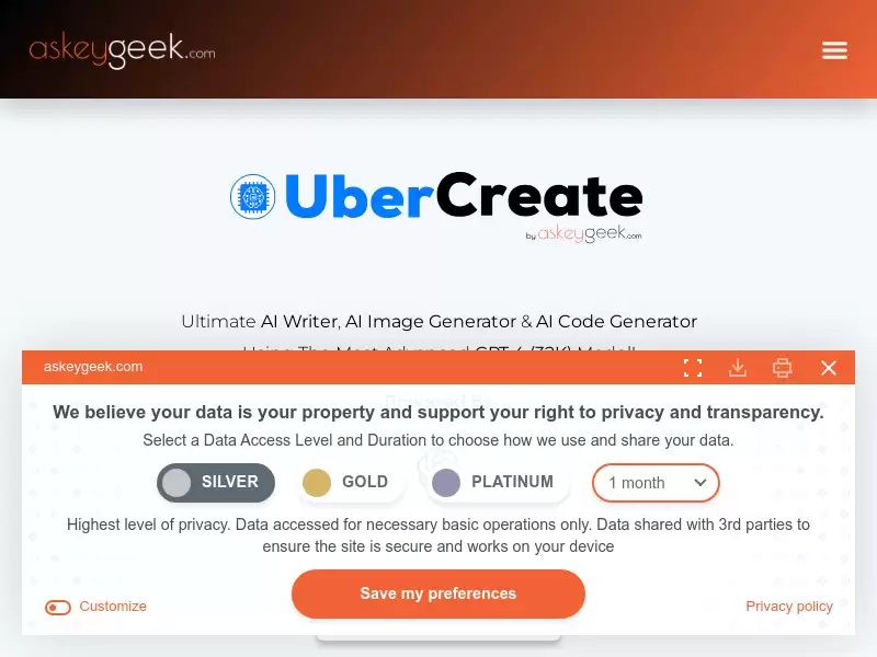 UberCreate : 极强大的AI语言与图像模型，满足所有内容创作需求！