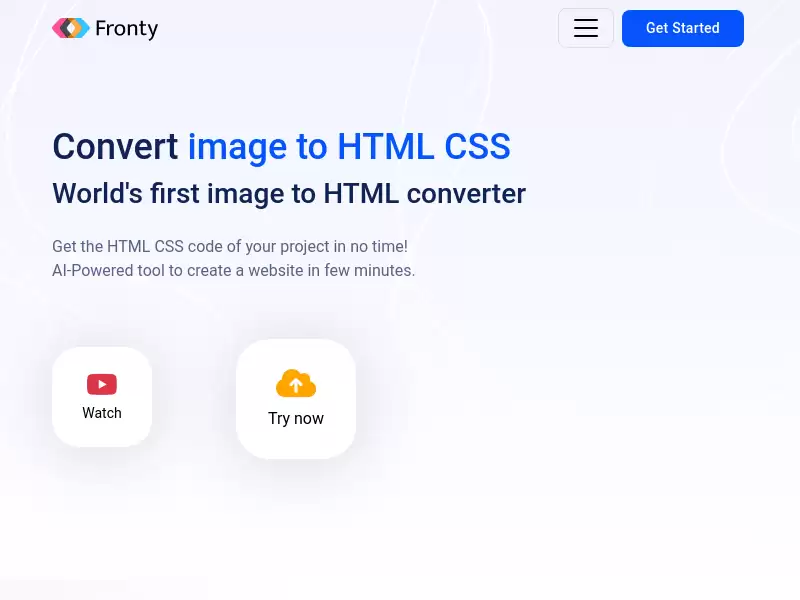 Fronty : 使用AI将图像转换为HTML CSS代码