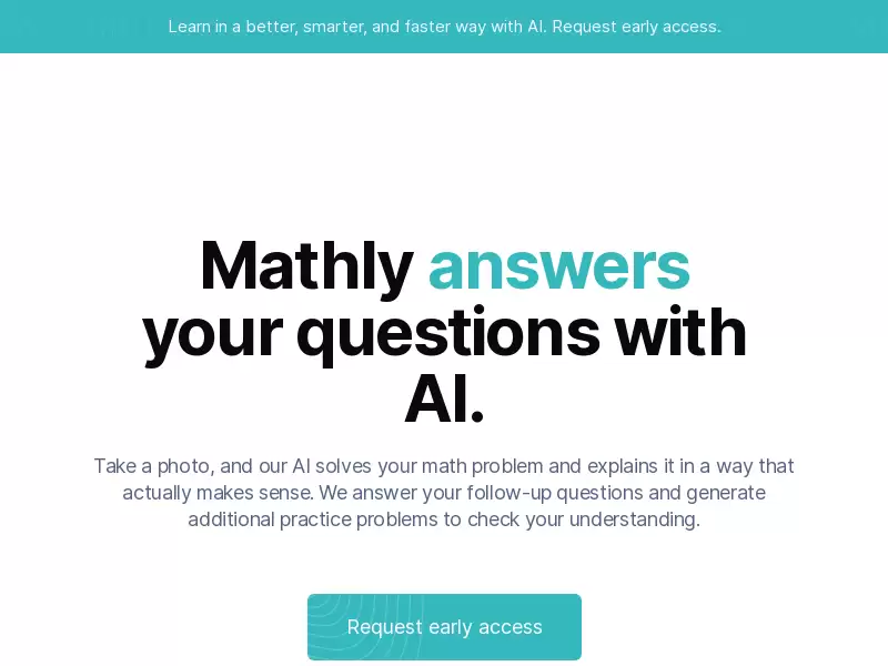 Mathly : 智能AI解答数学问题，帮助你更好地完成作业