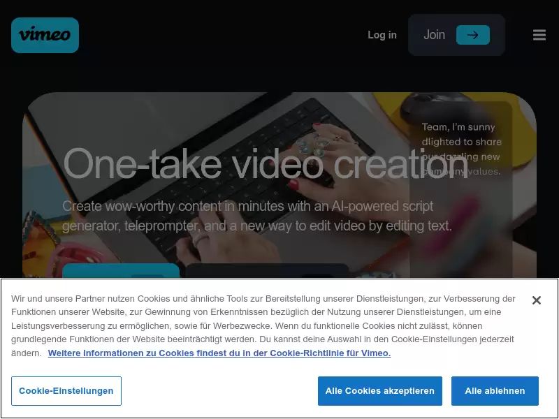 Vimeo AI : AI动力视频工具，一键完成视频创作
