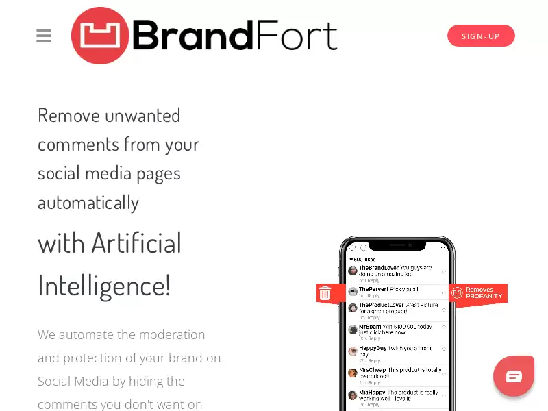 Brandfort.co : 自动删除社交媒体页面上的不受欢迎的评论
