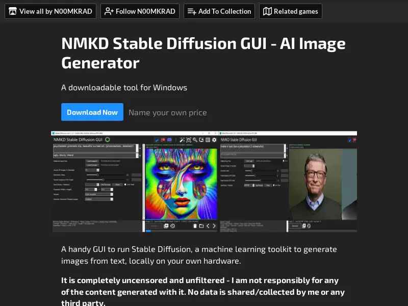 NMKD : 在自己的GPU上免费生成AI图像
