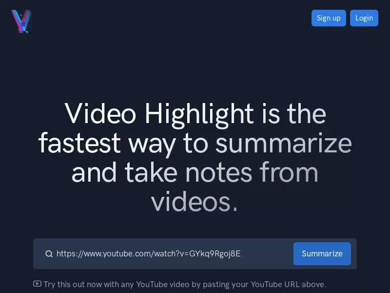 Videohighlight : AI视频摘要和笔记工具