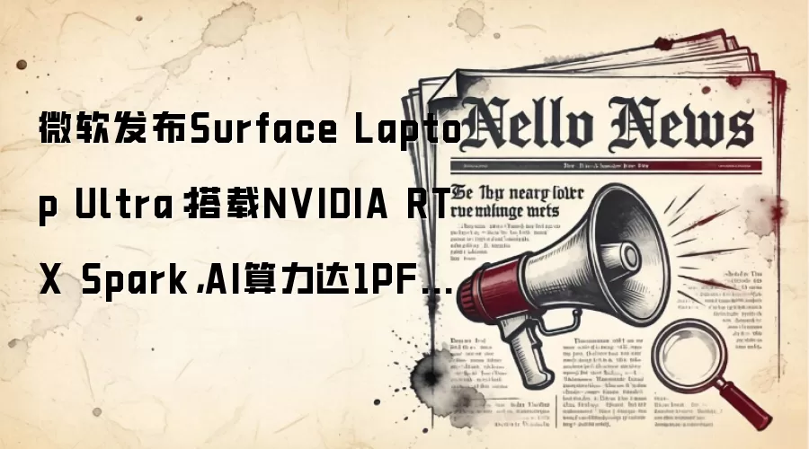 微软发布Surface Laptop Ultra:搭载NVIDIA RTX Spark,AI算力达1PFLOPS
