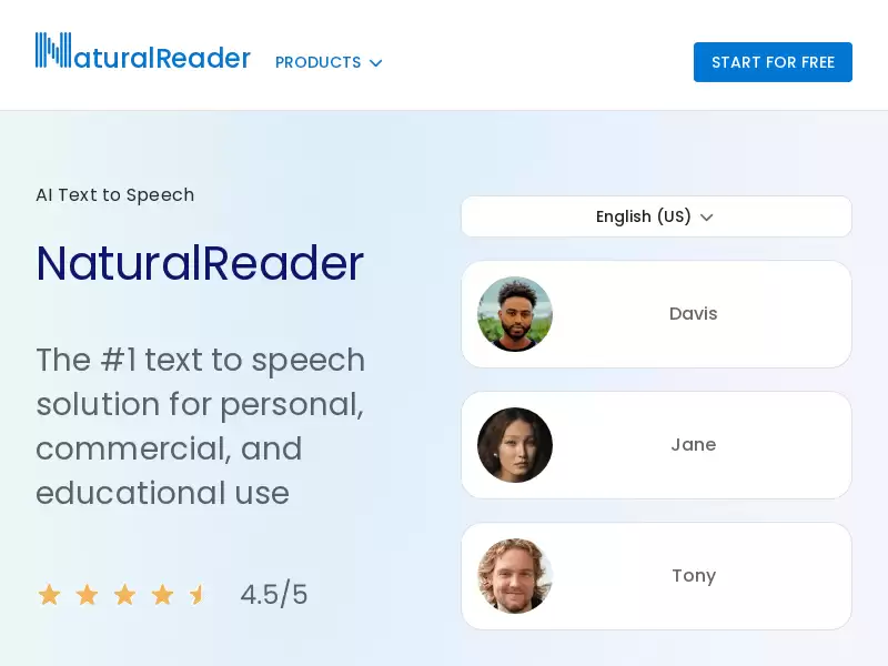 NaturalReader : AI语音阅读解决方案