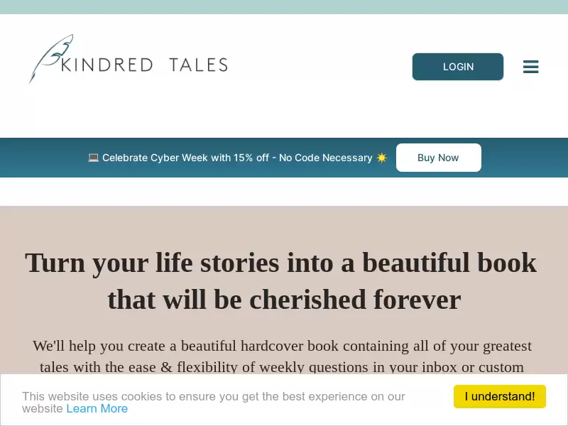 Kindred Tales : 给您心爱的人一本精美的硬皮书，记录他们生活中最重要的故事。