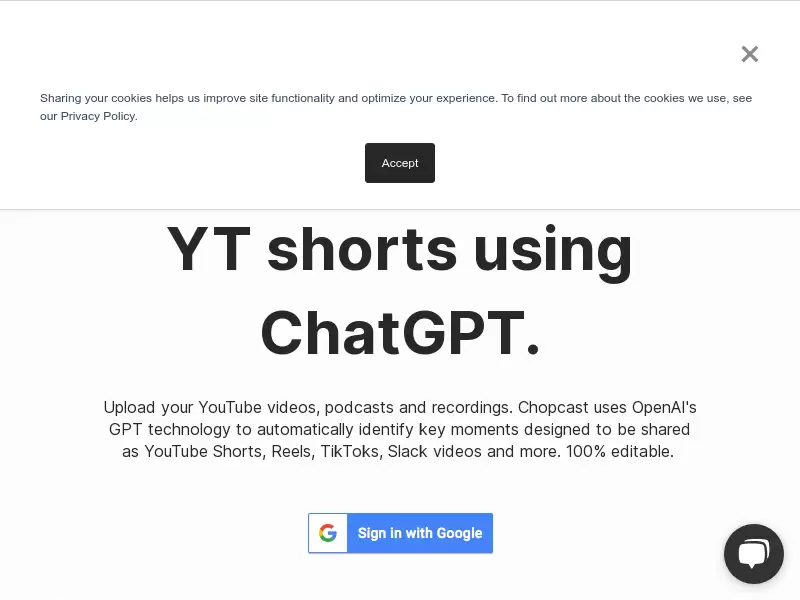 Chopcast : 自动将网络研讨会和视频播客中的重要时刻转化为适合社交媒体的片段，100％可编辑。