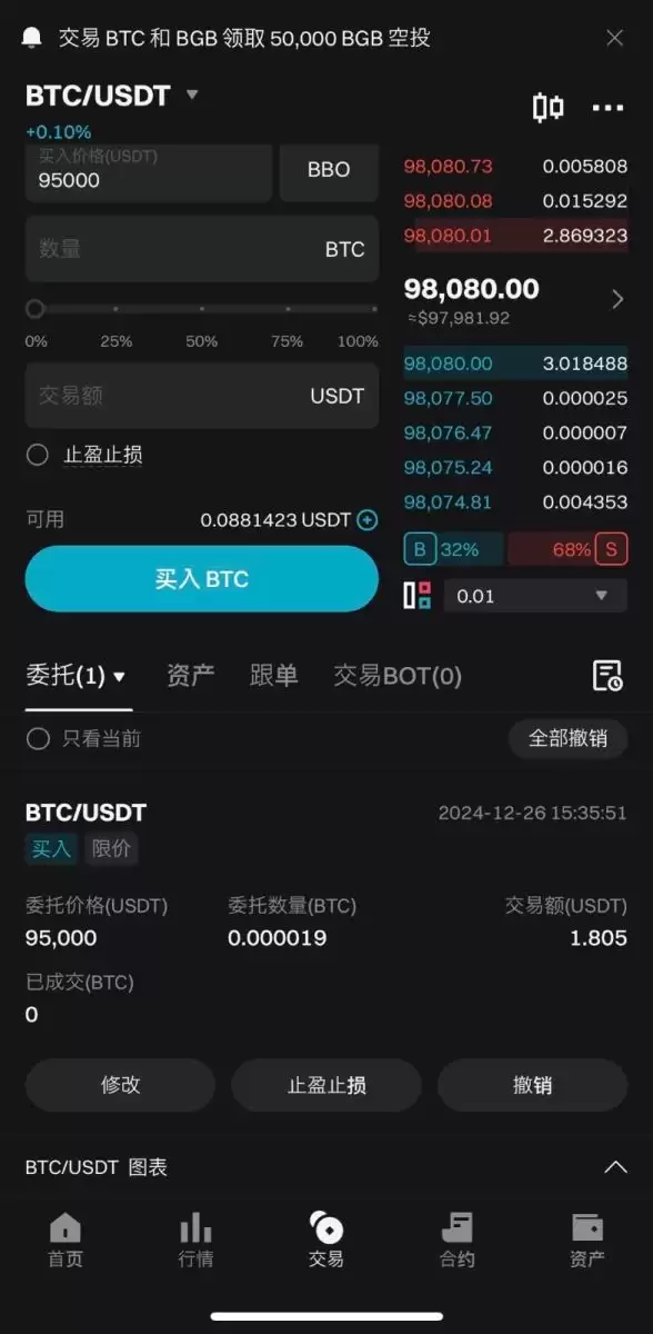 Bitget现货交易的图文教程