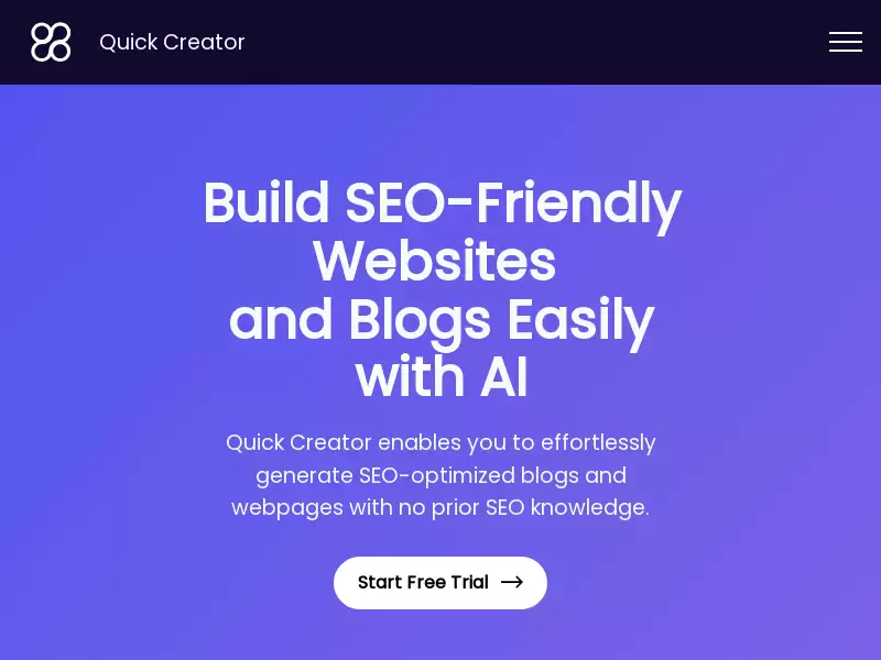 Quick Creator : AI驱动的SEO优化博客和落地页生成工具