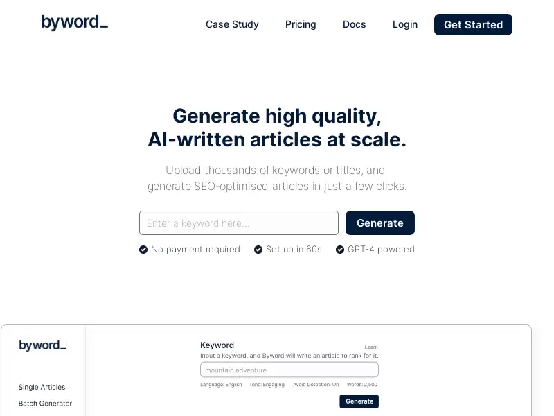 Byword.ai : 高质量AI写作工具