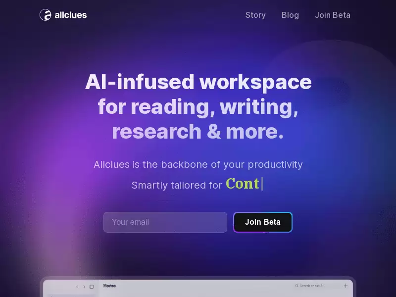 Allclues : AI注入工作空间，阅读、写作、研究等