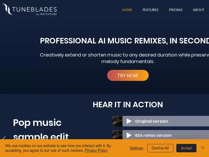 TuneBlades : TuneBlades智能音频编辑软件，自动调整、混音和剪辑歌曲