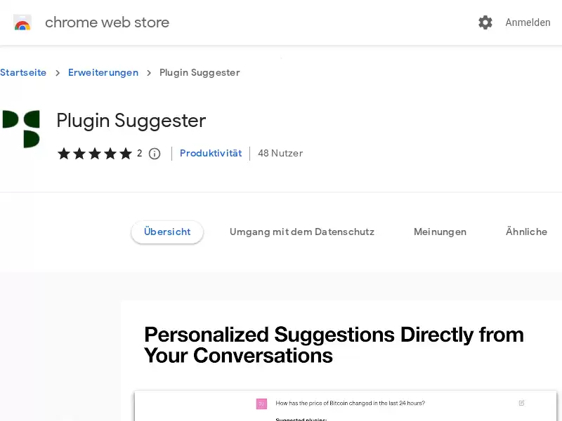 Plugin Suggester for ChatGPT : ChatGPT插件推荐助手