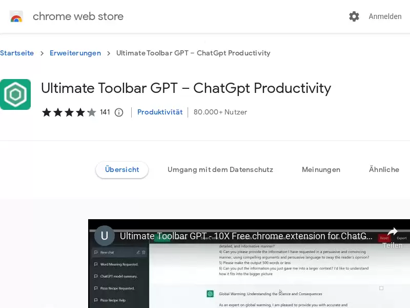 Ultimate Toolbar Gpt- For ChatGpt : 提升工作效率的聊天助手